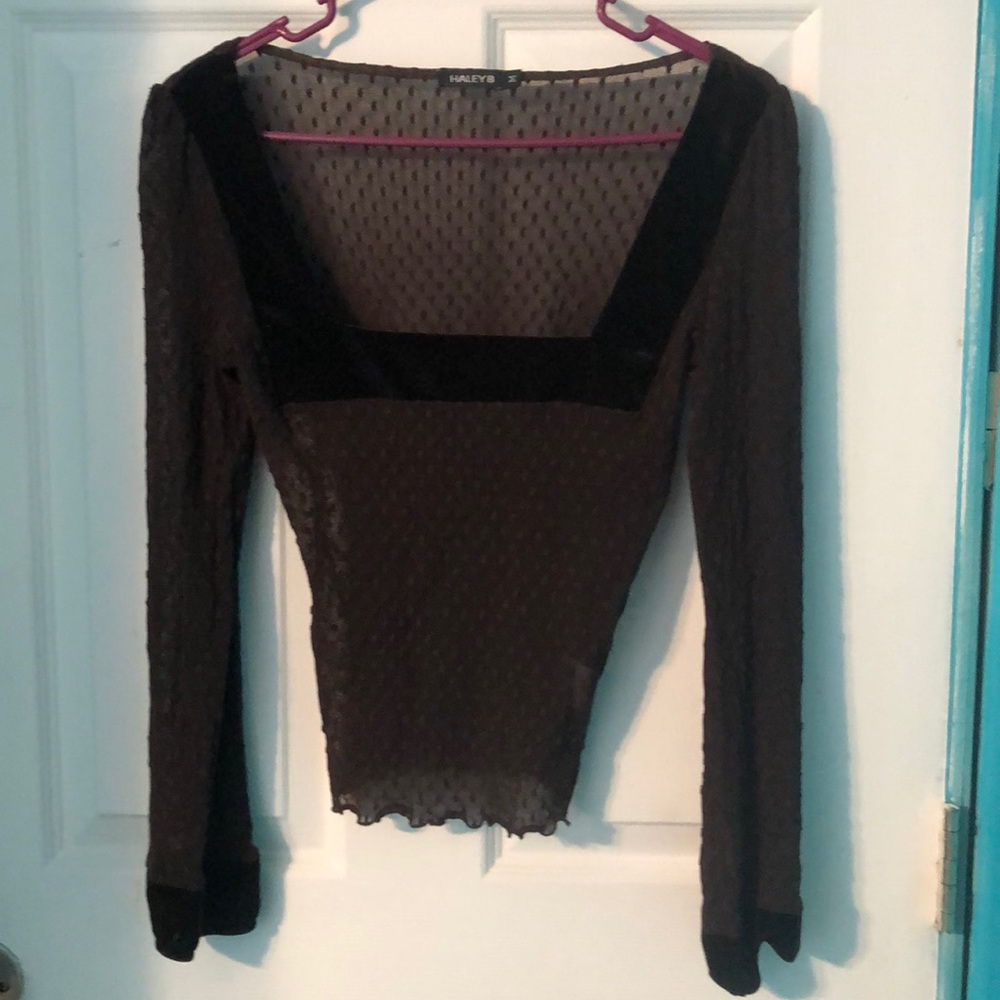 Women Top Haley B size M brown dark shirt